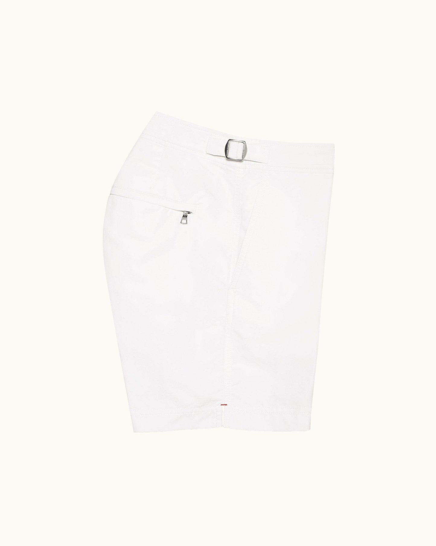 Setter - Mens White Shorter-Length Swim Shorts Side View
