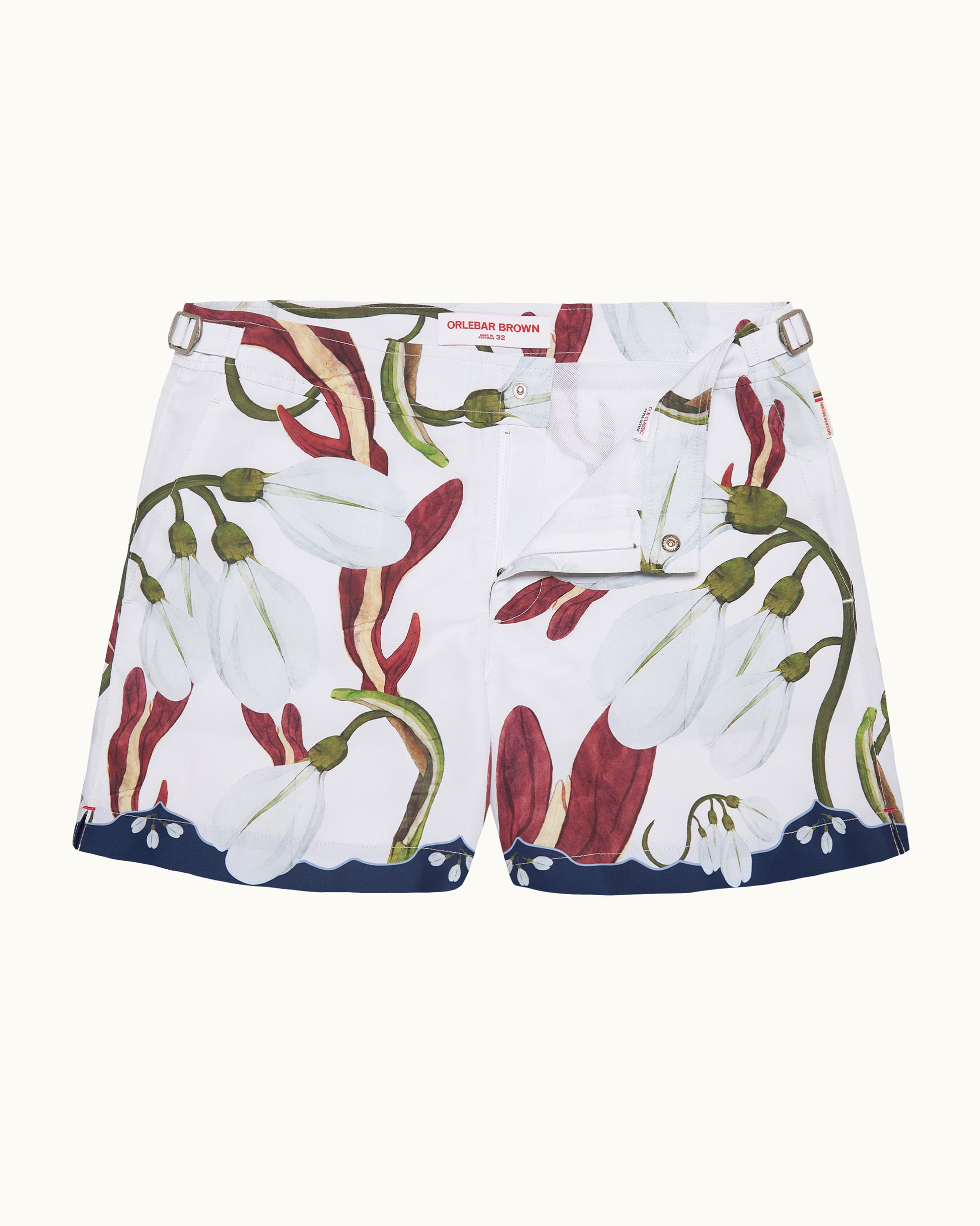 Setter - Shorter-Length Orchis Print Swim Shorts in Night Iris Front View