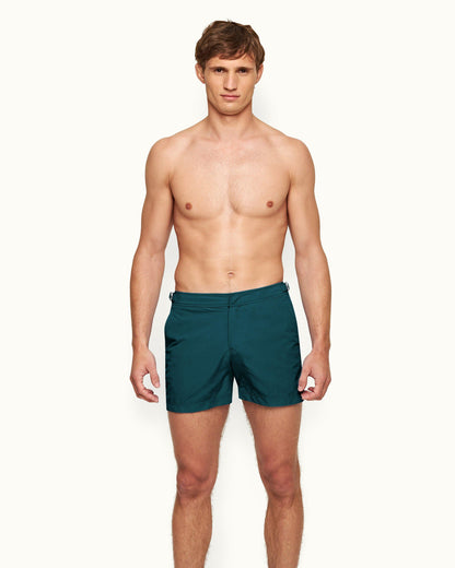 Setter - Shorter-Length Swim Short In Peli Green Model Front
