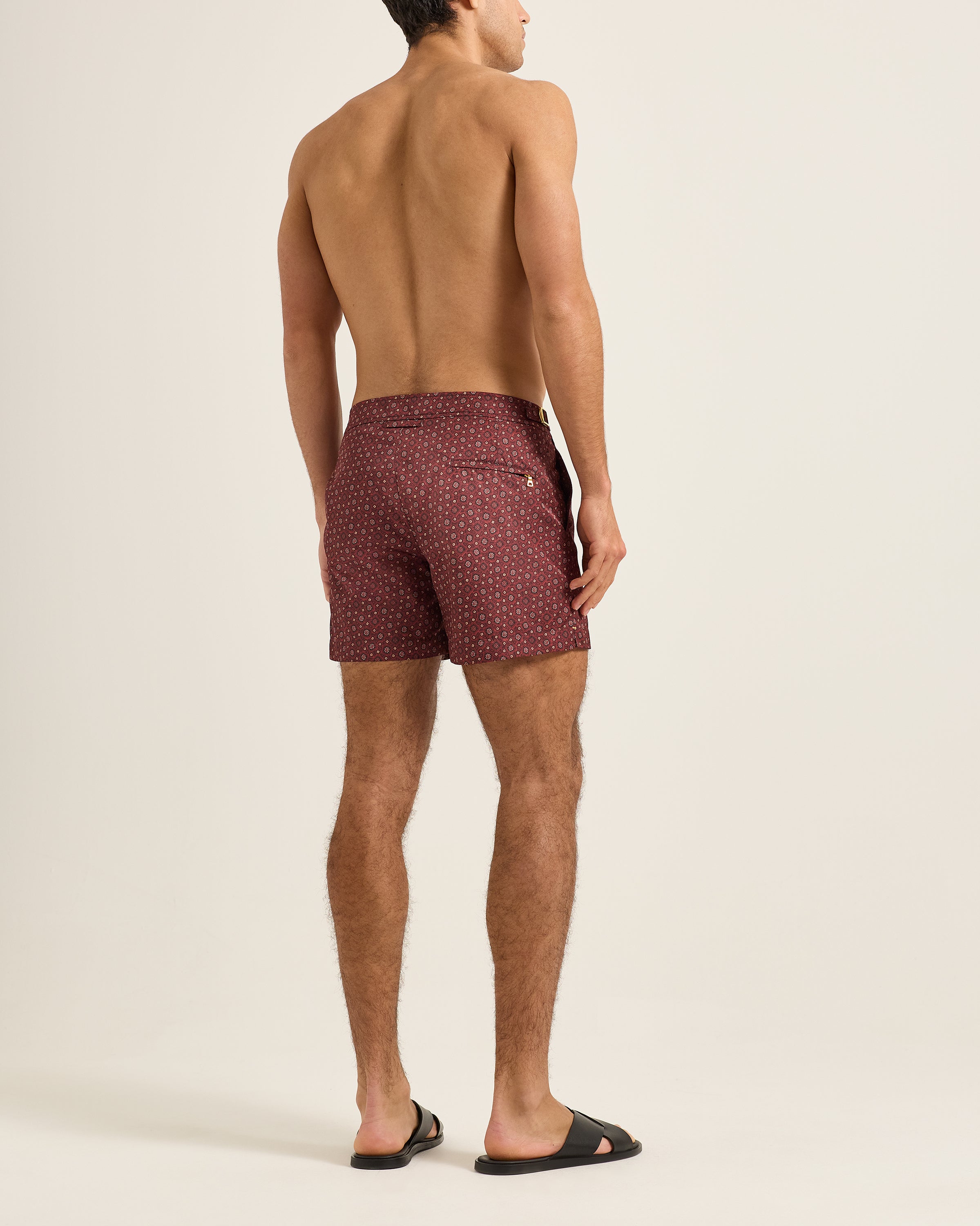 Mens Red Adjustable Waist Tailored Swim Shorts | Orlebar Brown