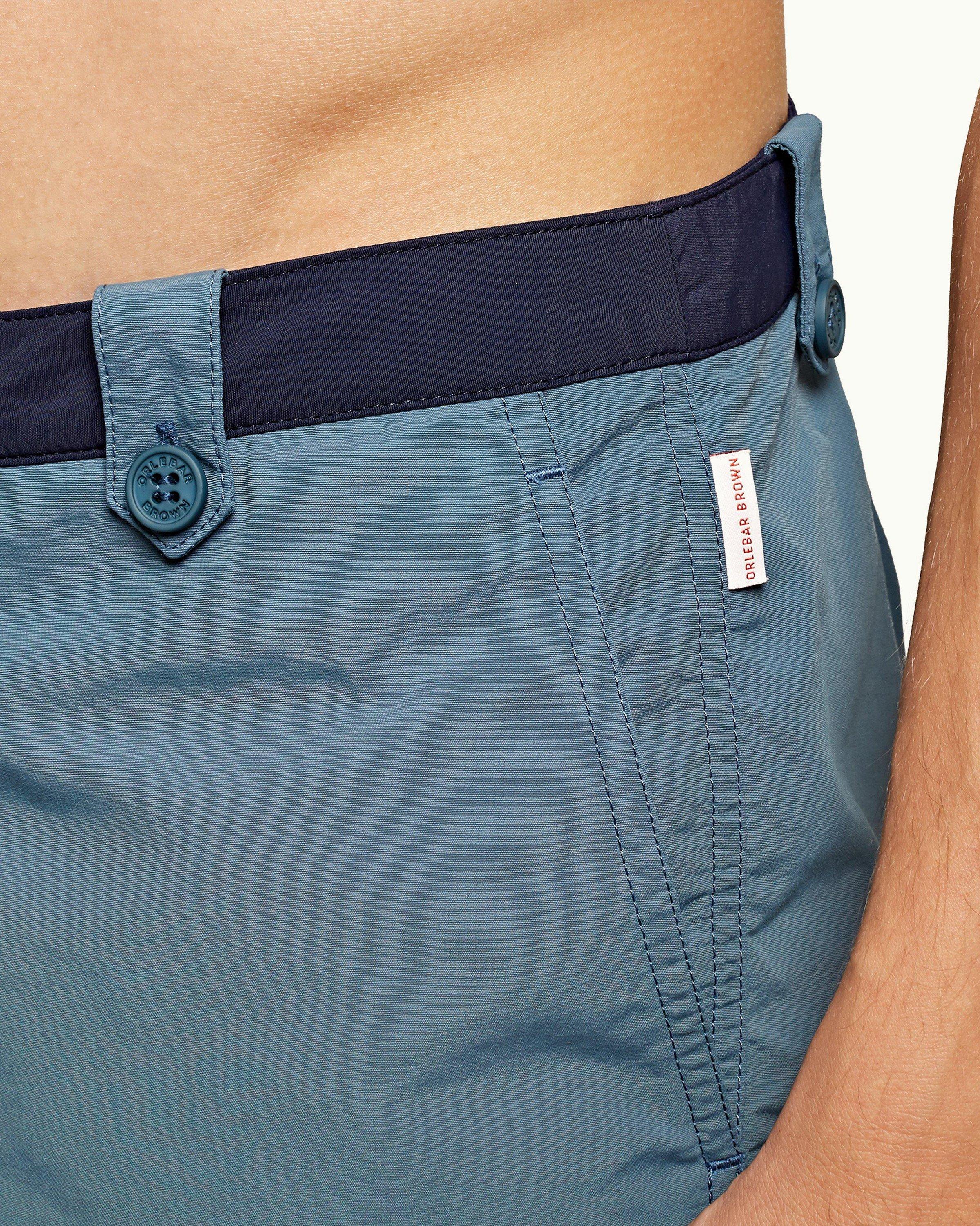 Thunderball Swimshort 007 Navy Cadet Blue Shorter Length Swim Short Orlebar Brown ORLEBAR BROWN