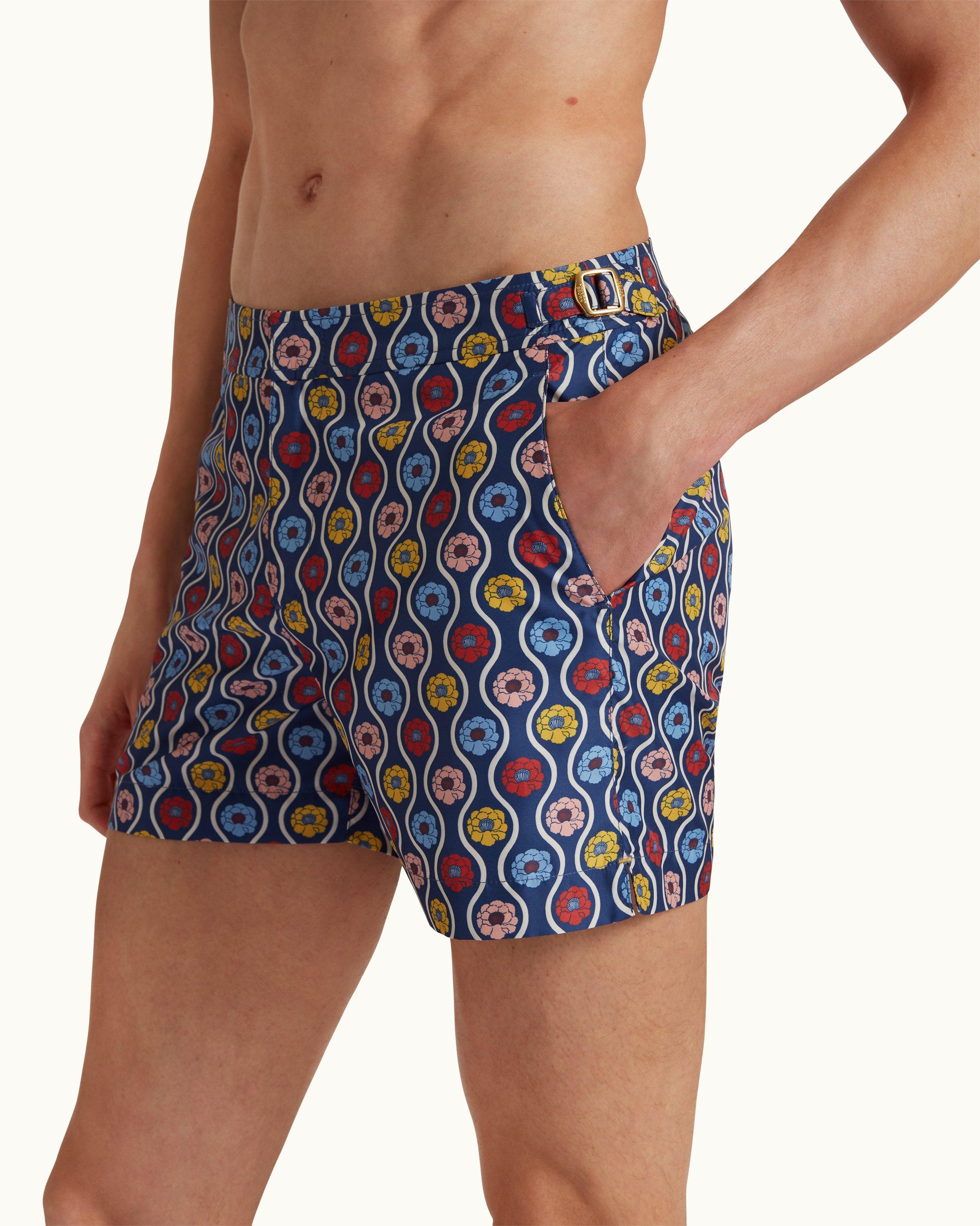 Orlebar Brown Midnight Navy Whitsun Print Shorter Length Swim Shorts ORLEBAR BROWN