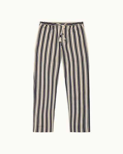 Striped pants with drawstring on a white background