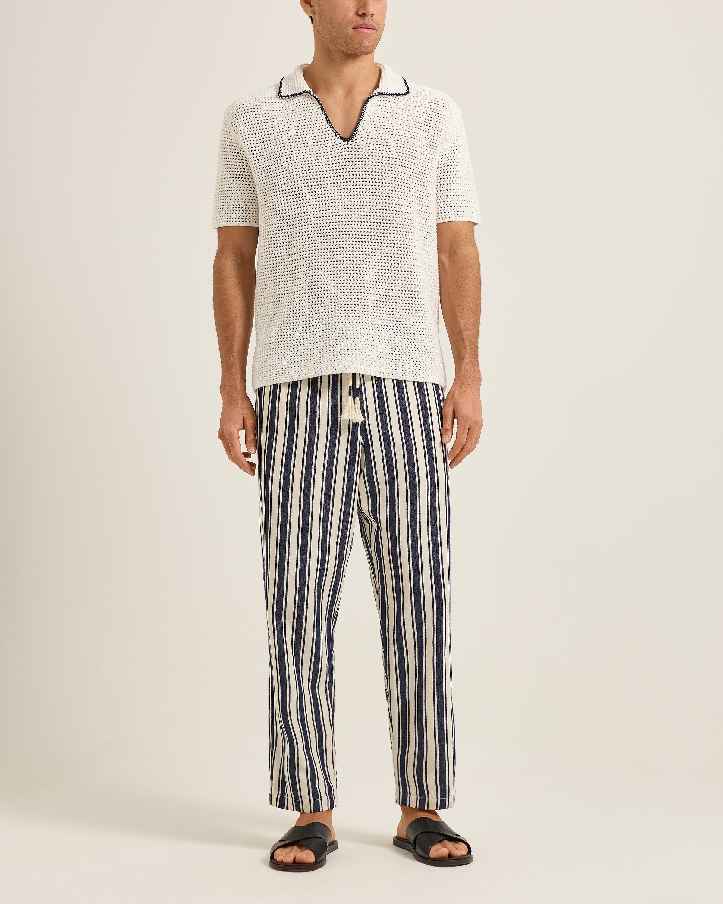 Mens Luxury Relaxed Fit Stripe Trousers | Orlebar Brown – ORLEBAR