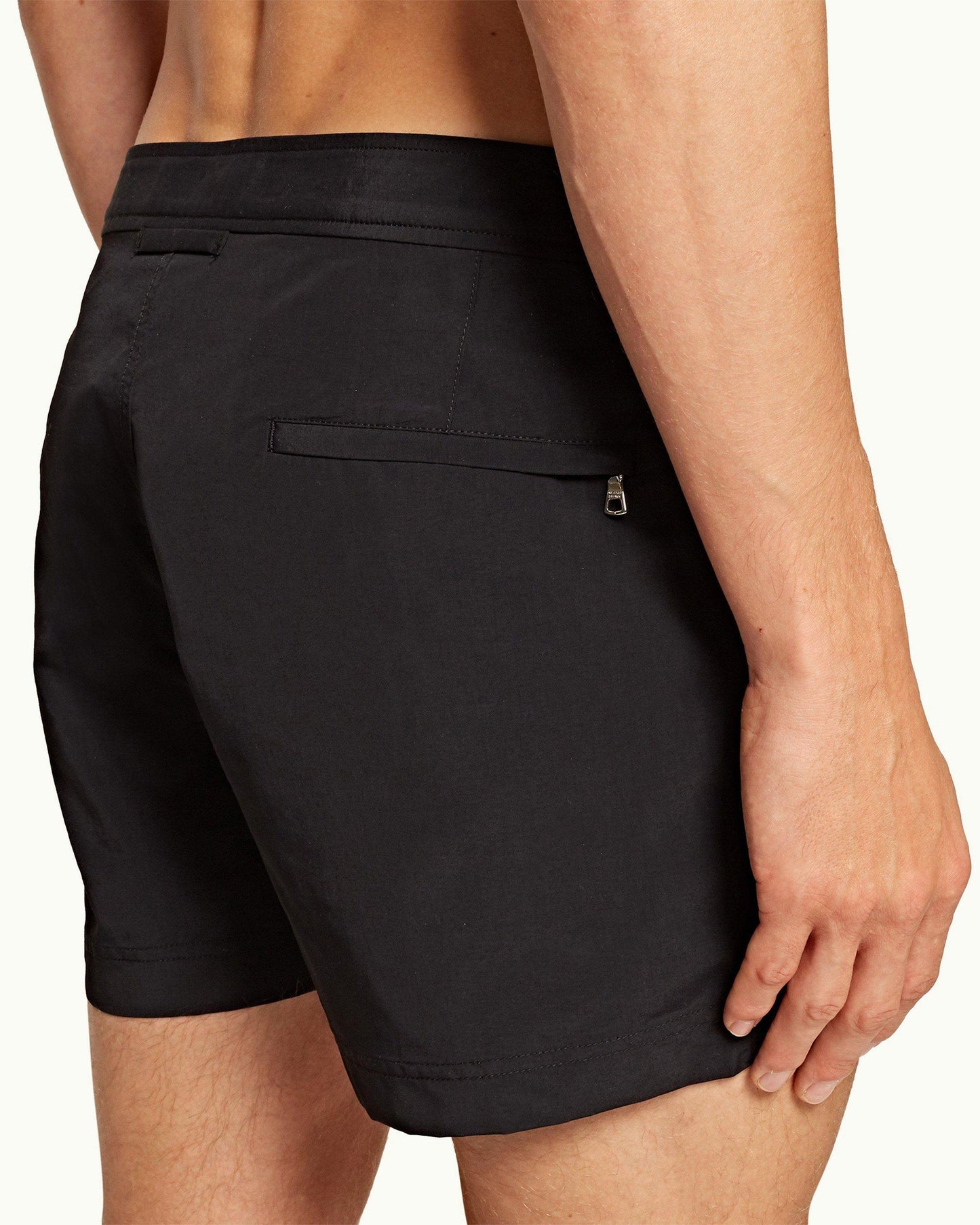 Springer - Mens Black Shortest-Length Swim Shorts Detail View