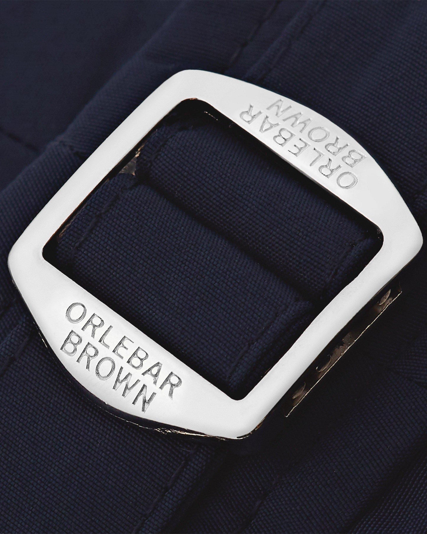 Springer - Mens Navy Shortest-Length Swim Shorts Buckle Detail View