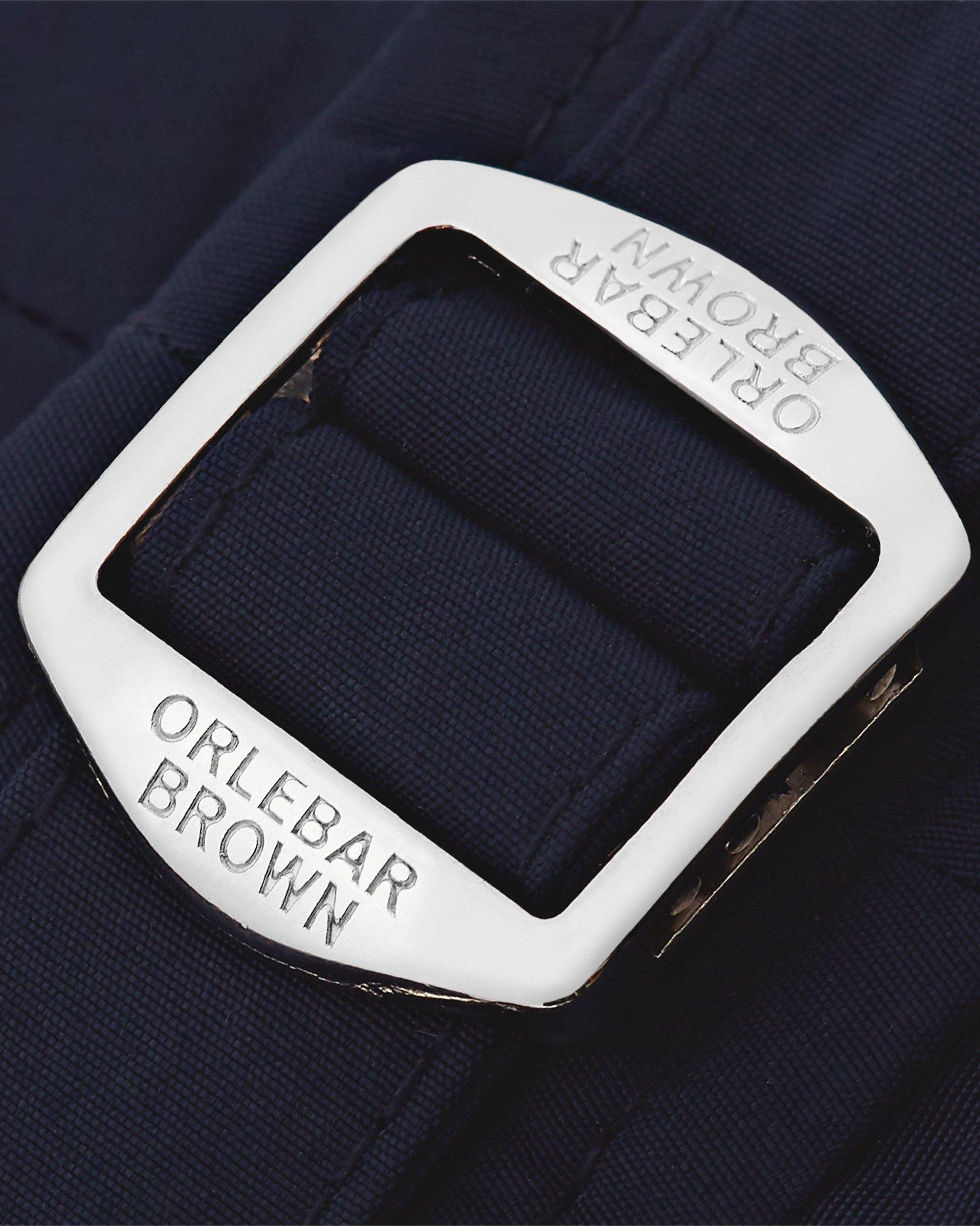 Springer - Mens Navy Shortest-Length Swim Shorts Buckle Detail View