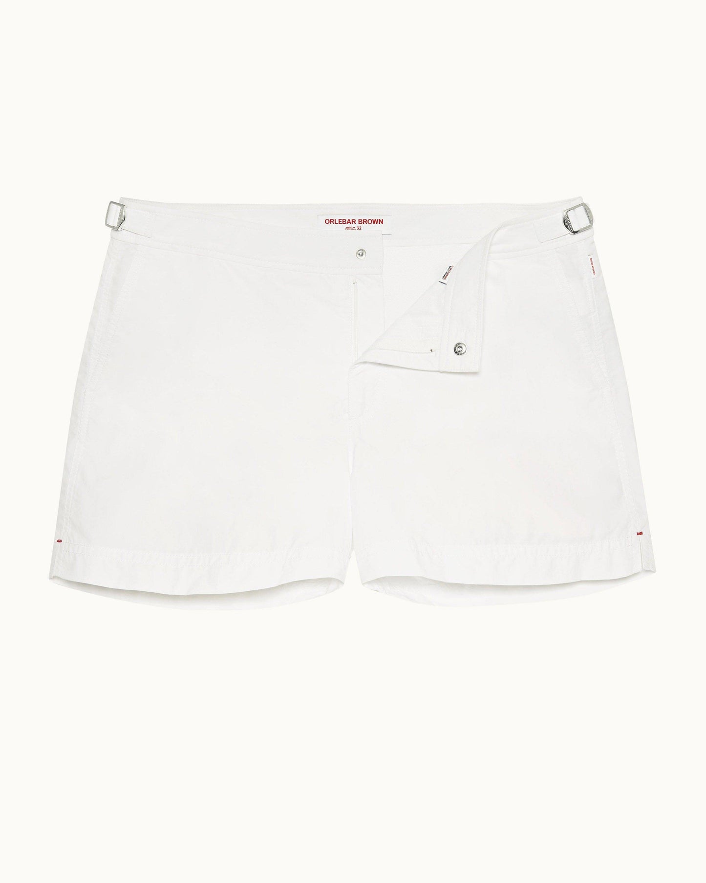 Springer - Mens White Shortest-Length Swim Shorts Front View