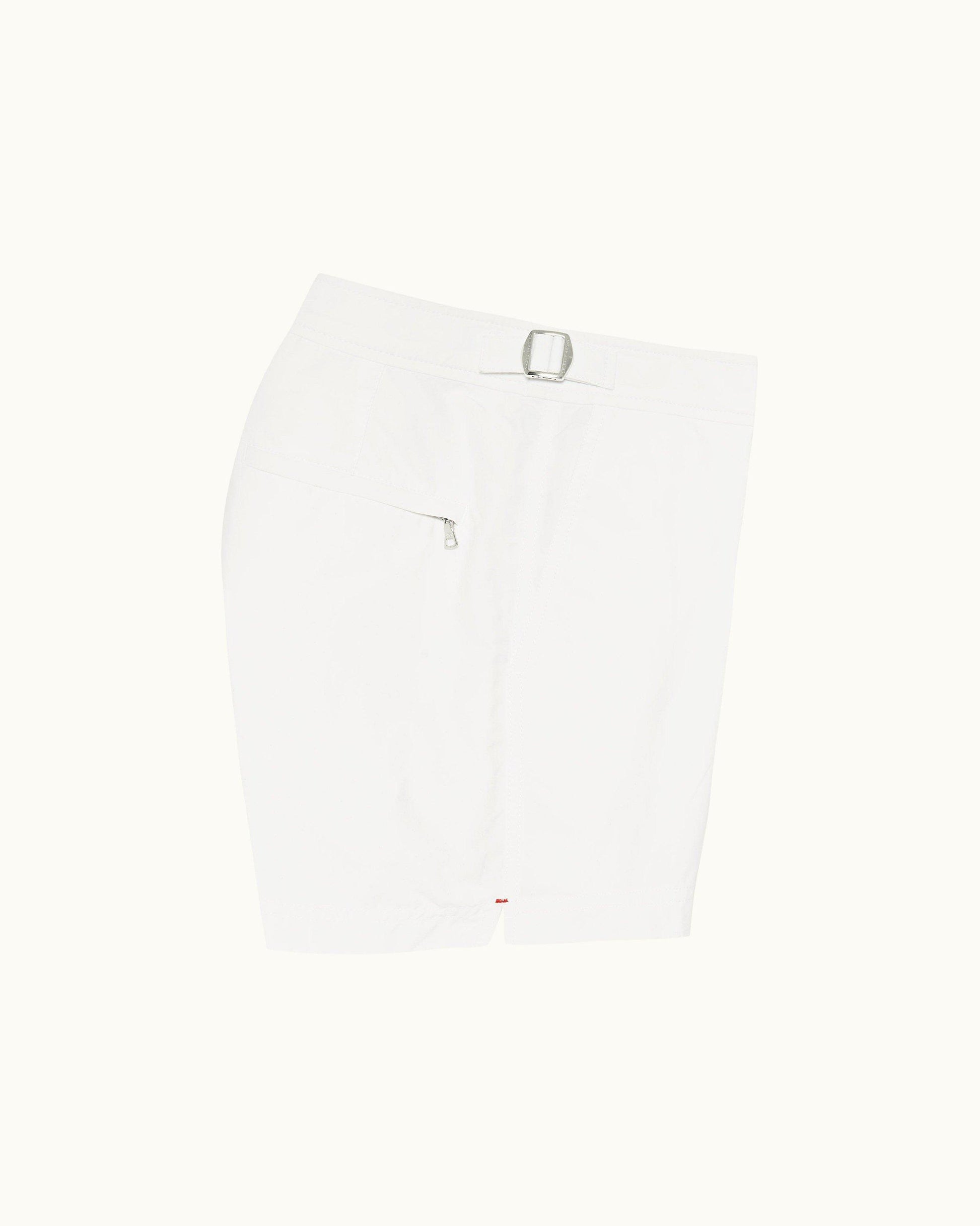 Springer - Mens White Shortest-Length Swim Shorts Side View