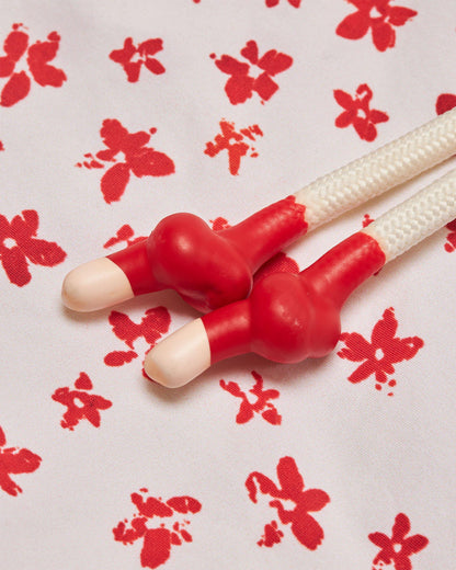 Standard - Budding Life Print Mid-Length Drawcord Swim Shorts in White Sand colour Detail Other