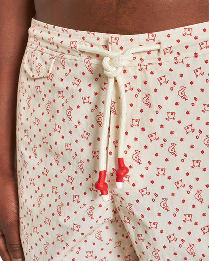 Standard - White Sand Logo Print Mid-Length Drawcord Swim Shorts Detail 1