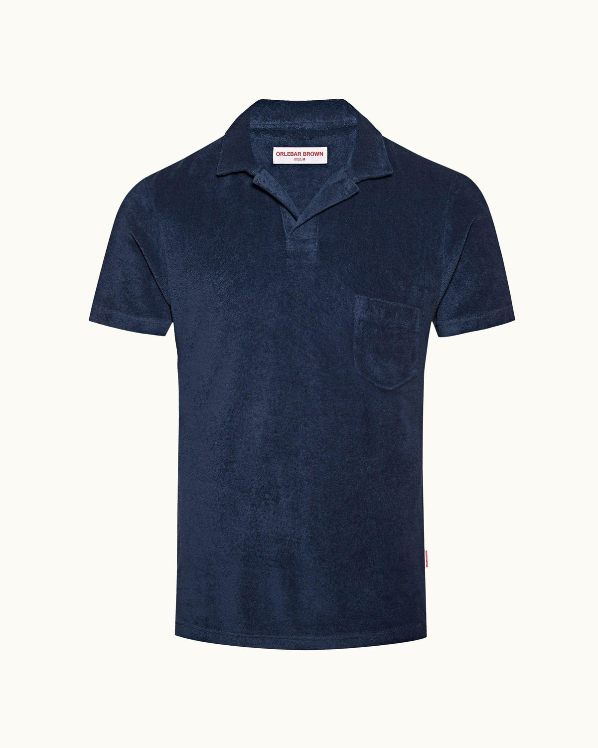 Terry Towelling - Mens Classic Blue Towelling Resort Polo Shirt Front View