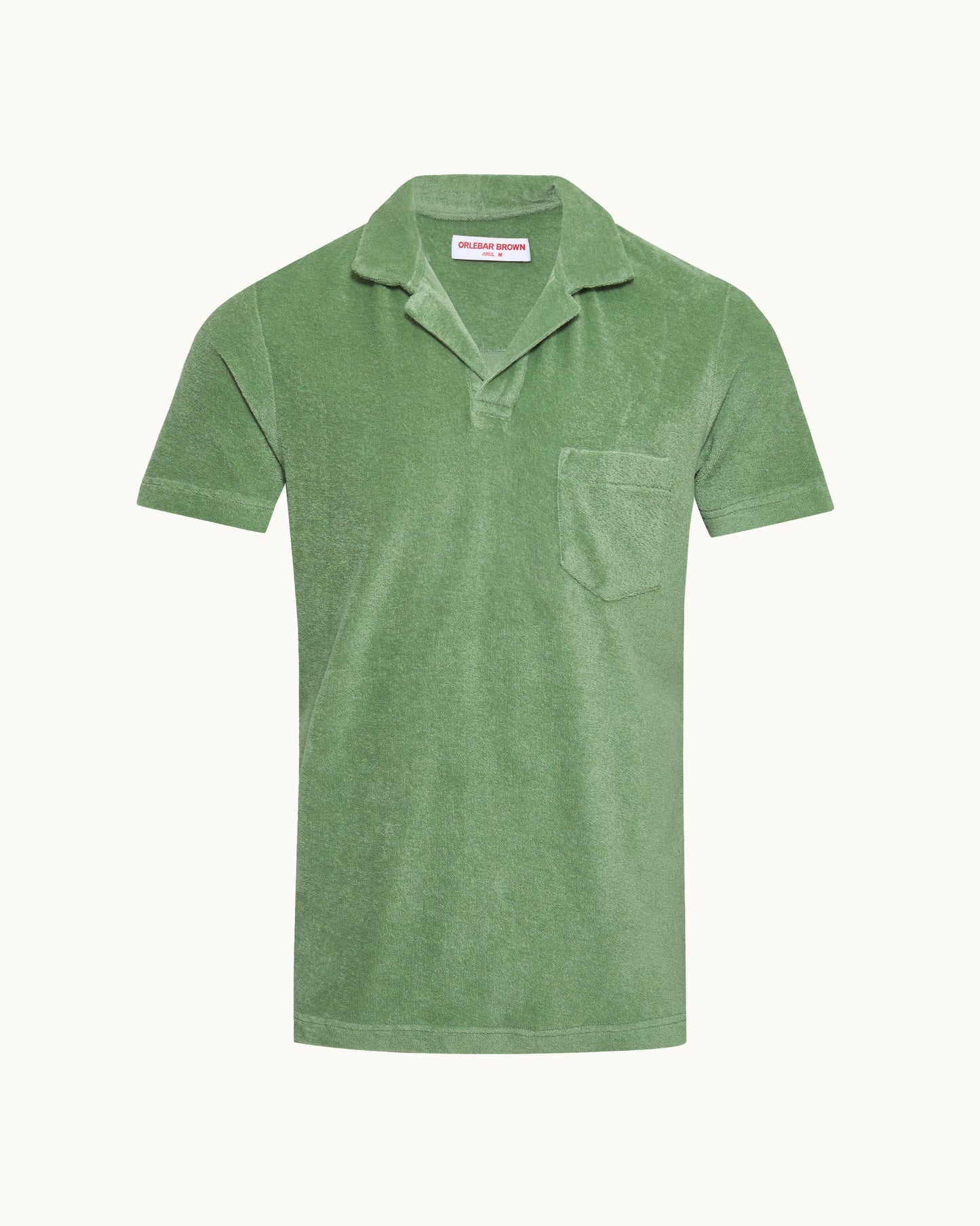Green polo shirt on a white background