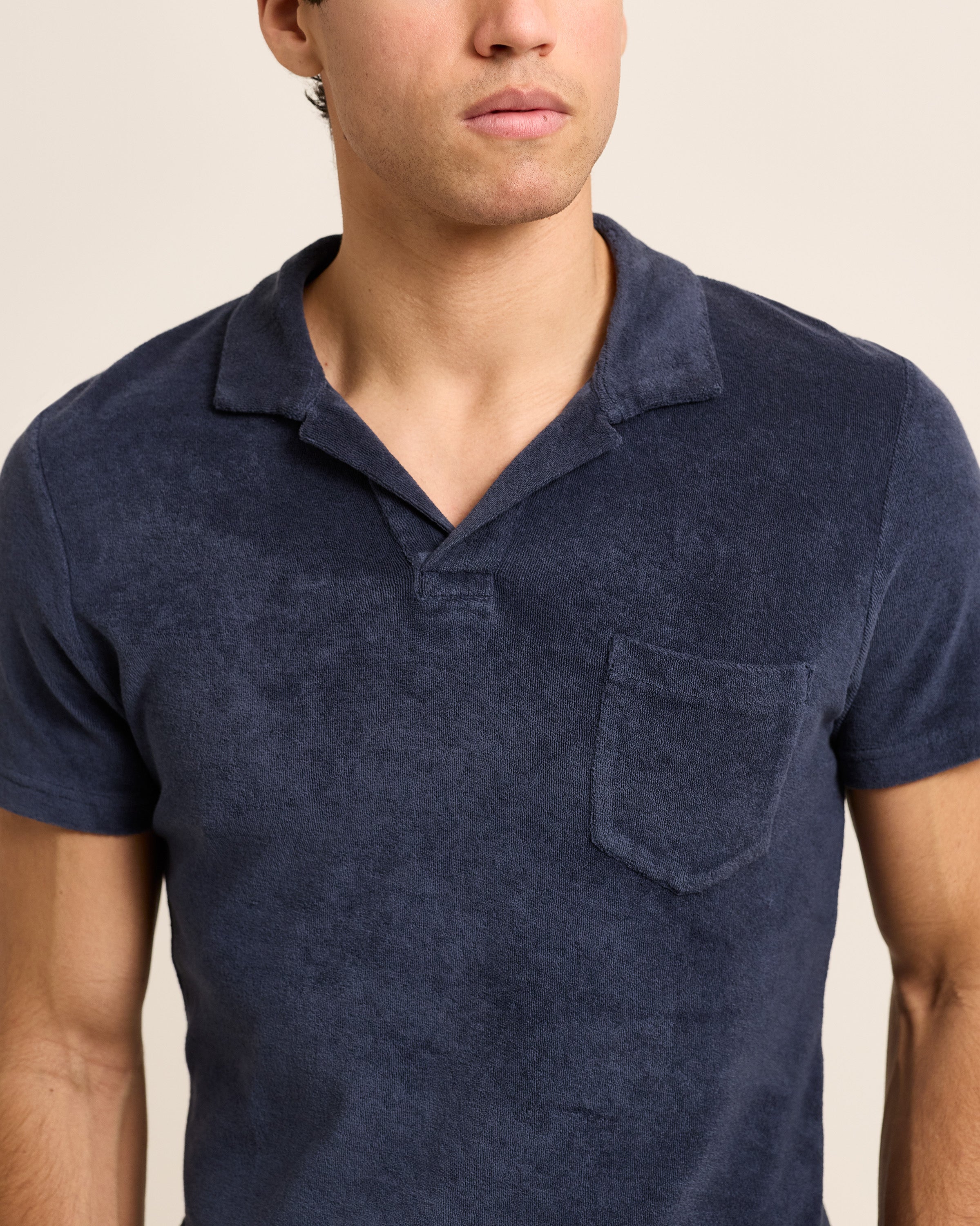ORLEBAR BROWN ポロ Terry - Polo Décontracté En Tissu Éponge Navy | Orlebar Brown