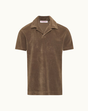 Brown polo shirt on a white background