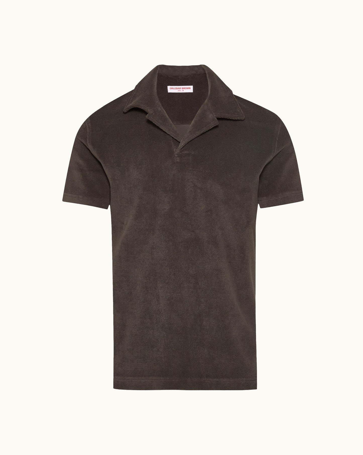 Dark brown polo shirt on a white background