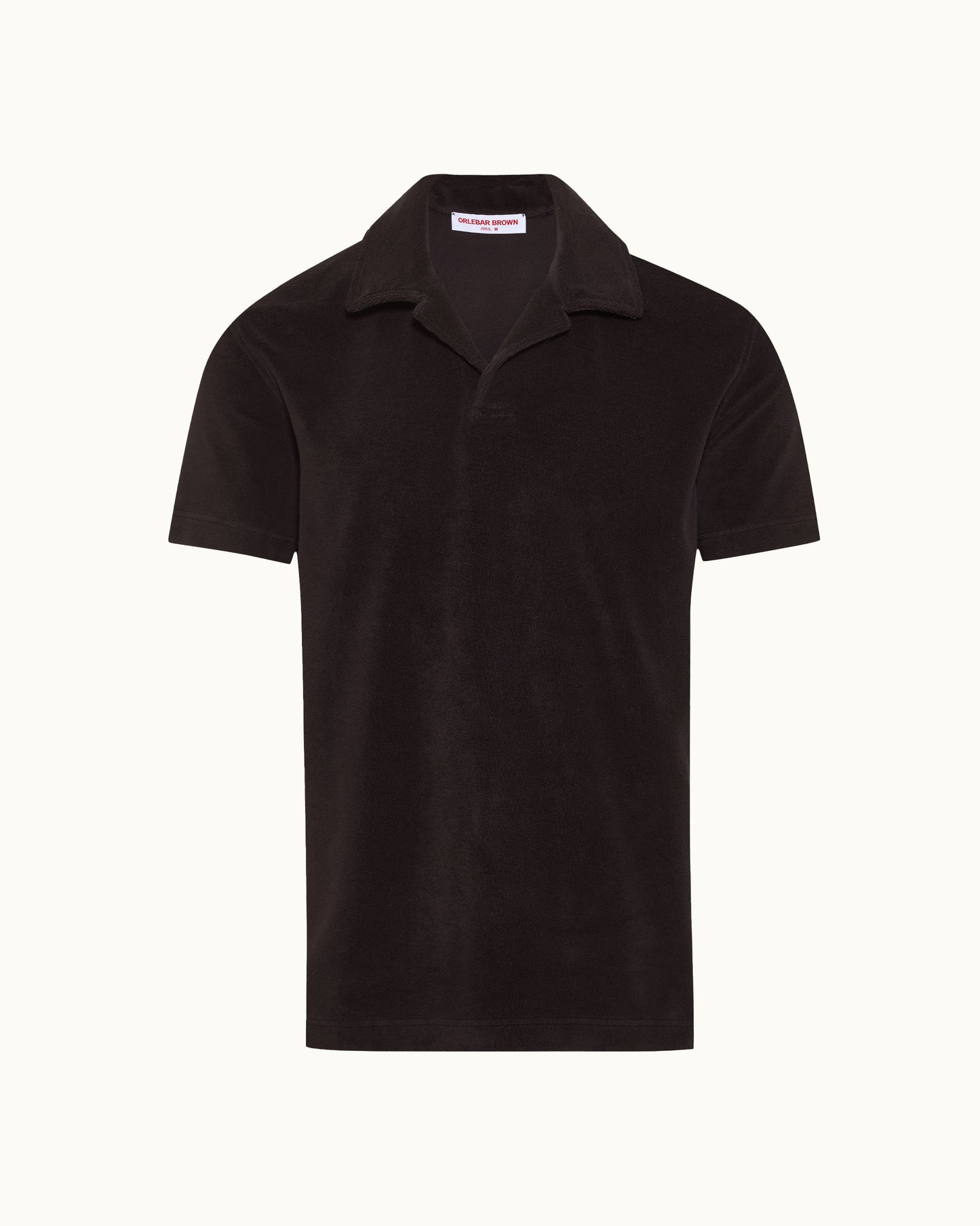 Black polo shirt on a white background