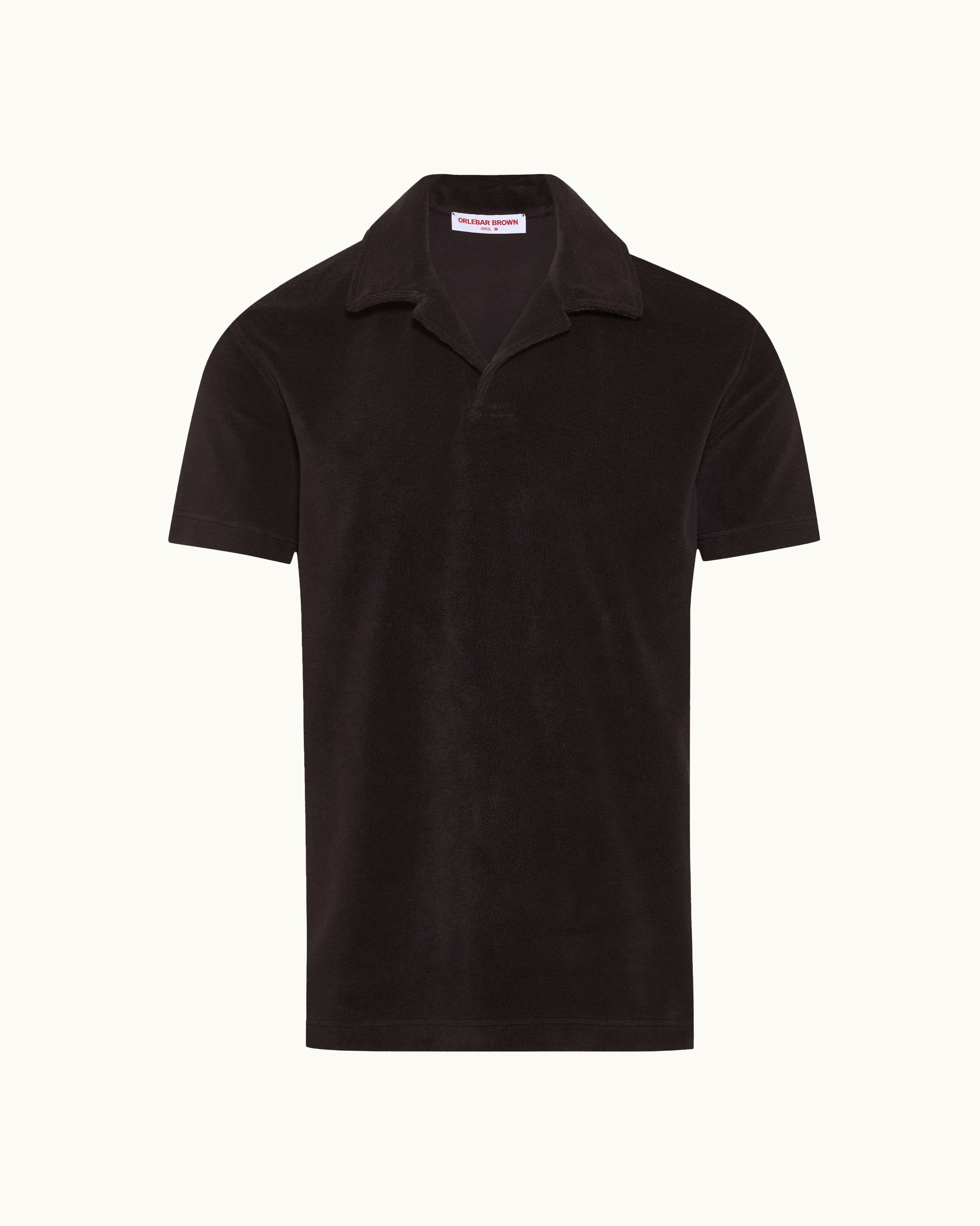 Black polo shirt on a white background