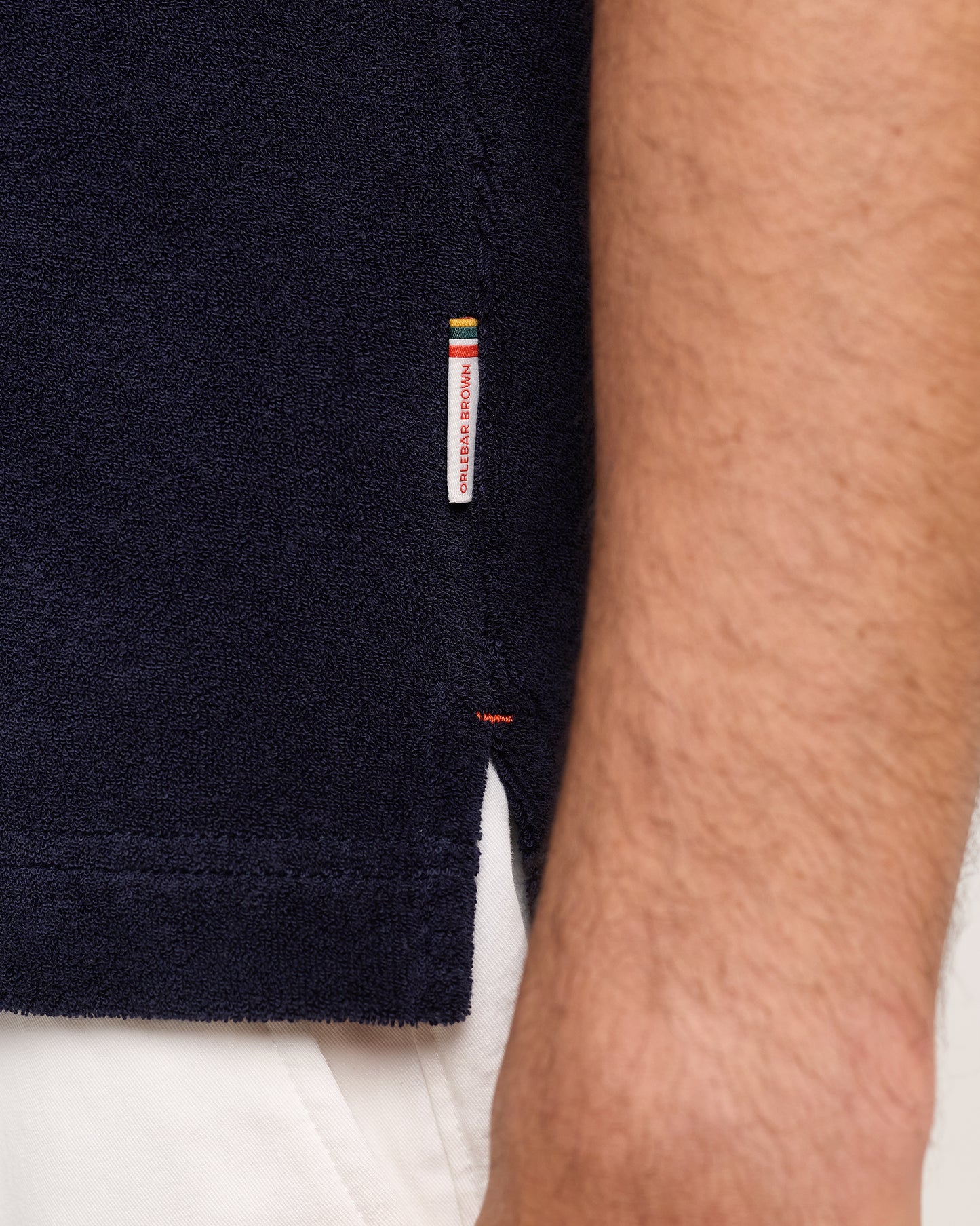 Terry Resort - Relaxed Fit Cotton Towelling Resort Polo Shirt in Night Iris Detail 1 View