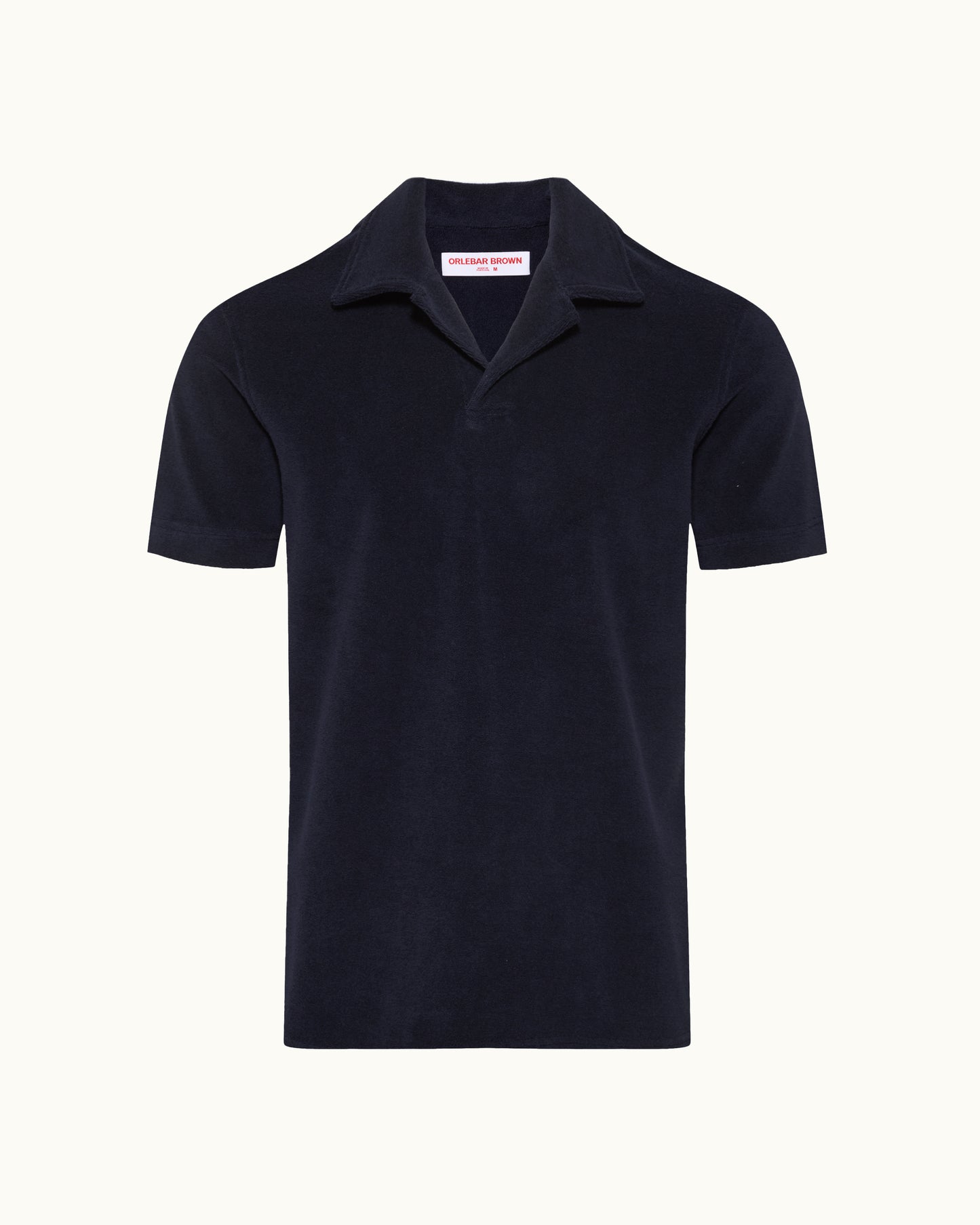 Navy blue polo shirt on a white background