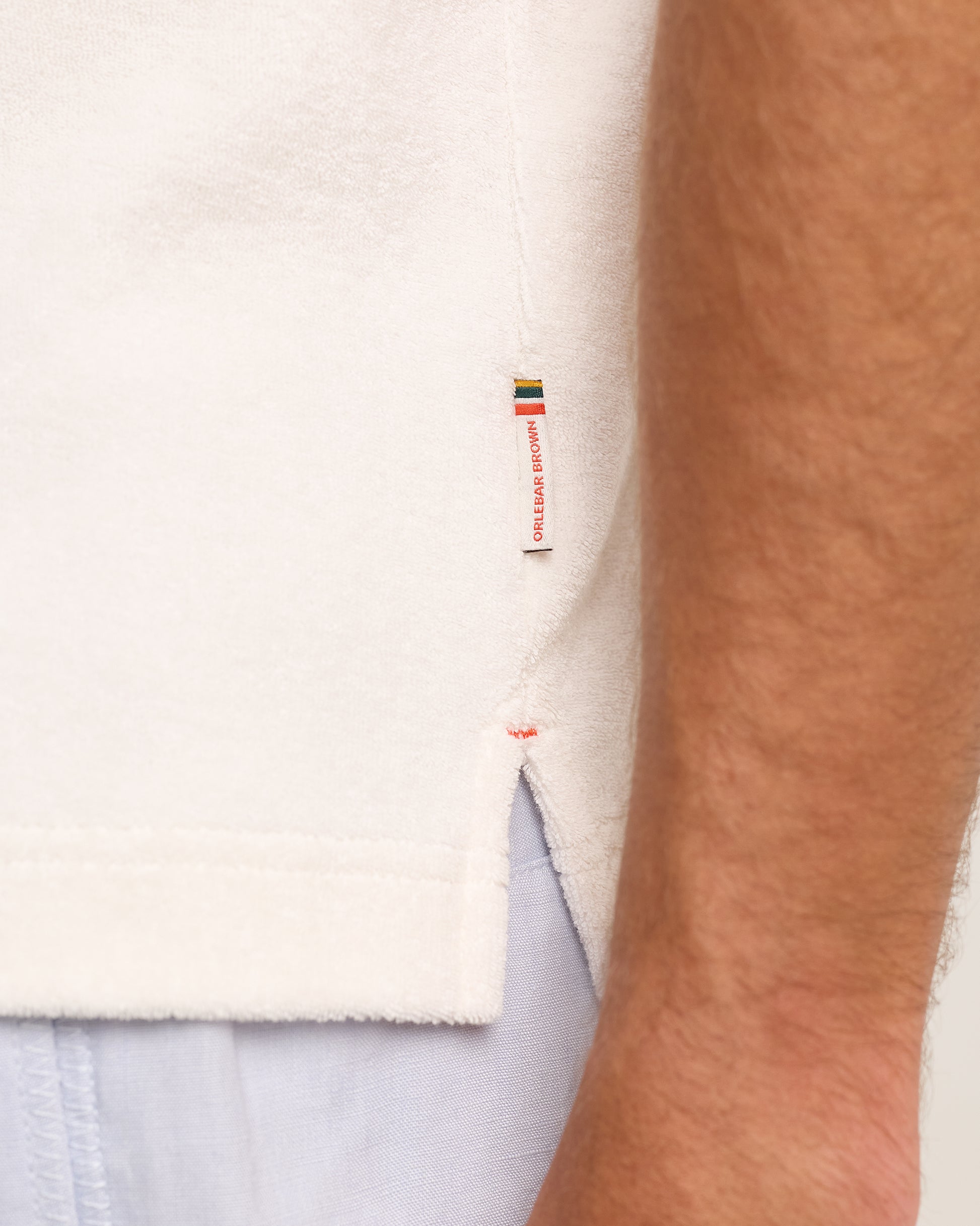 Terry Towelling - Relaxed Fit Cotton Towelling Resort Polo Shirt in Thasos Beach Detail 1 View