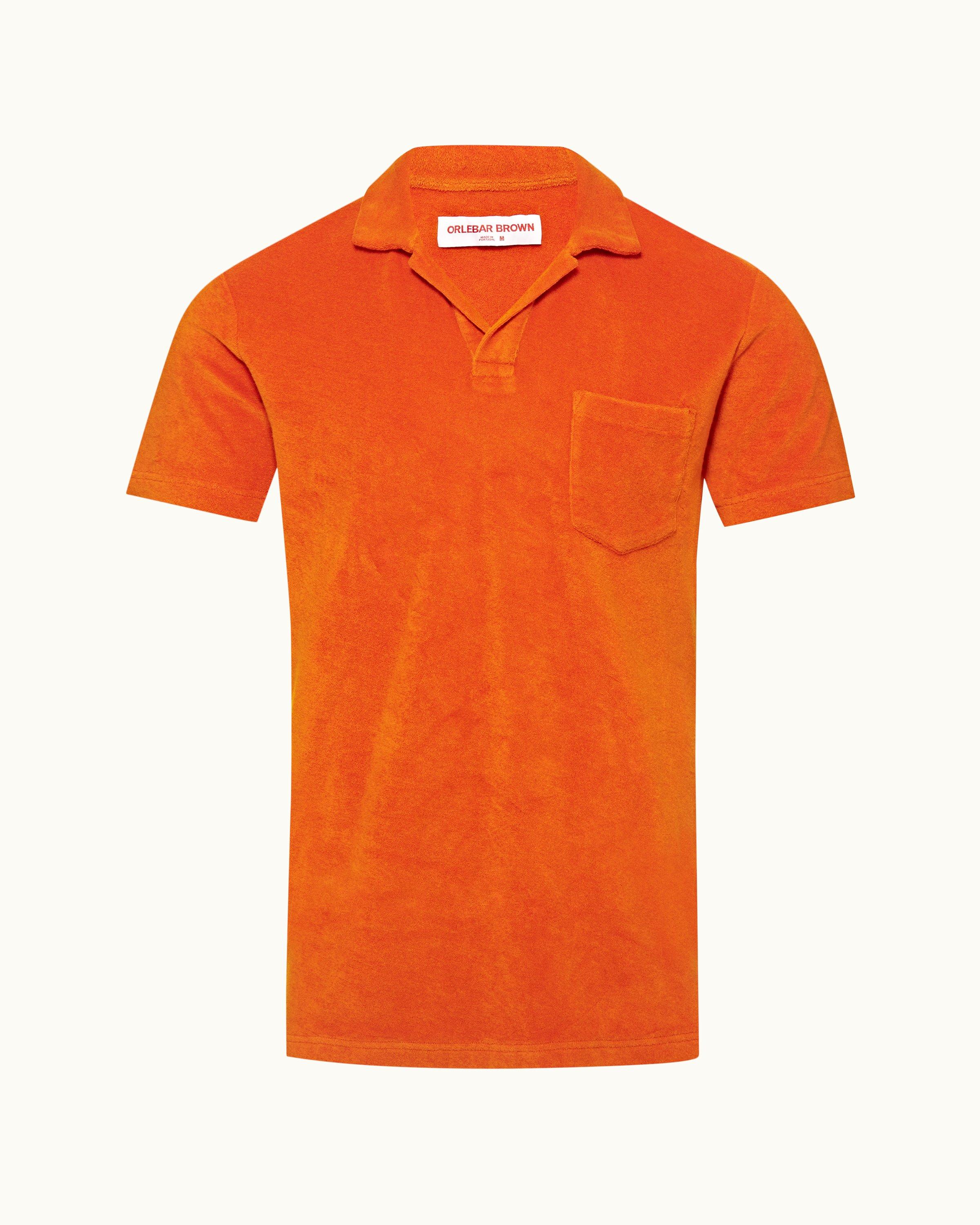 Terry Towelling - Mens Tiger Lily Tailored Fit Organic Cotton Towelling Resort Polo Shirt Front View