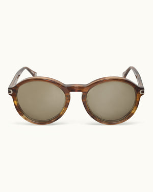 The Billie - The Billie Sunglasses in Honey Fade/Herbal Green Front View