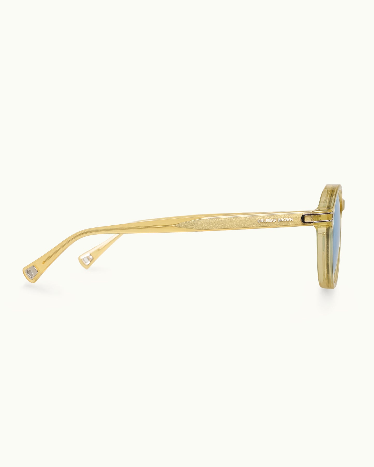 Gold-framed sunglasses on a white background
