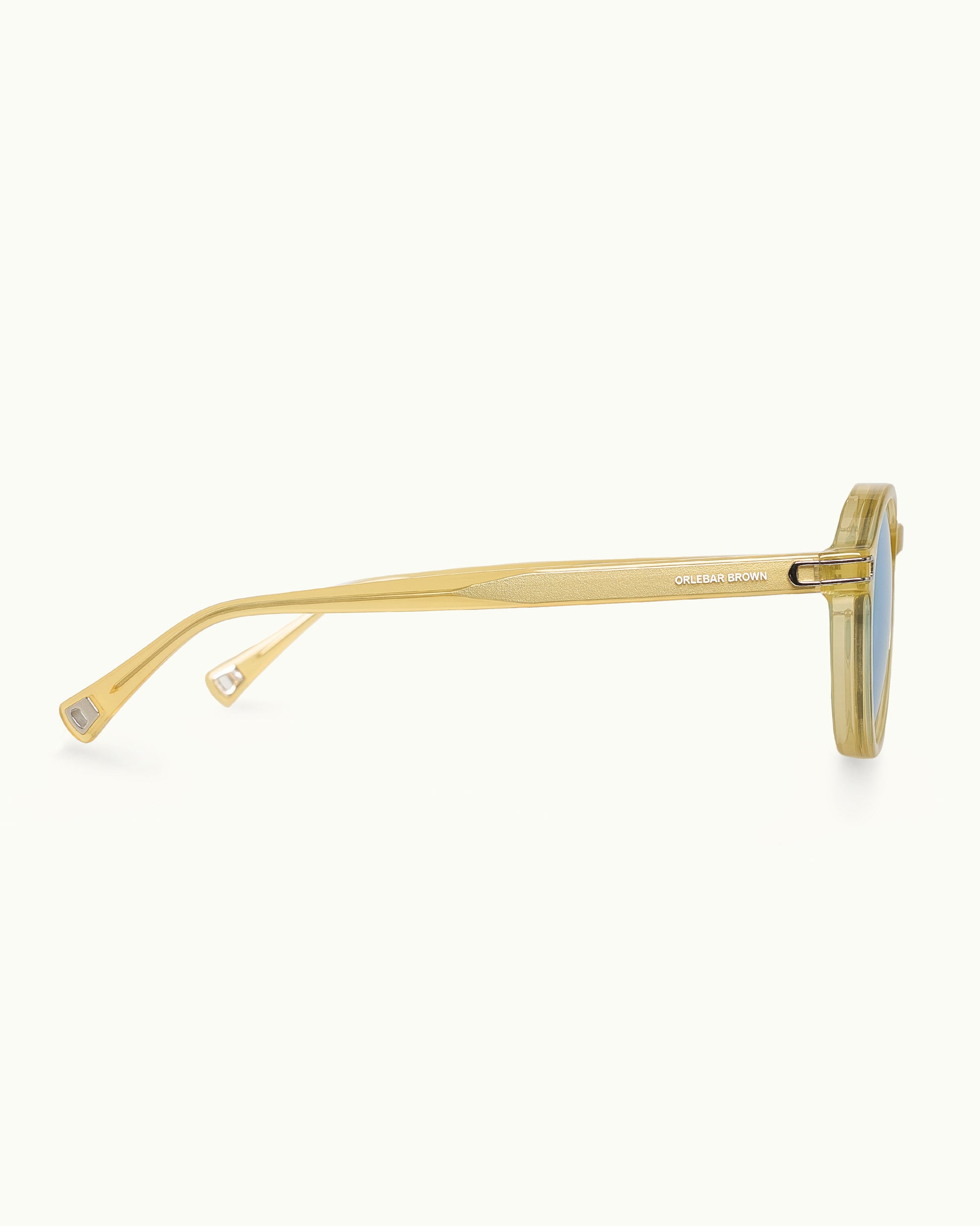 Gold-framed sunglasses on a white background