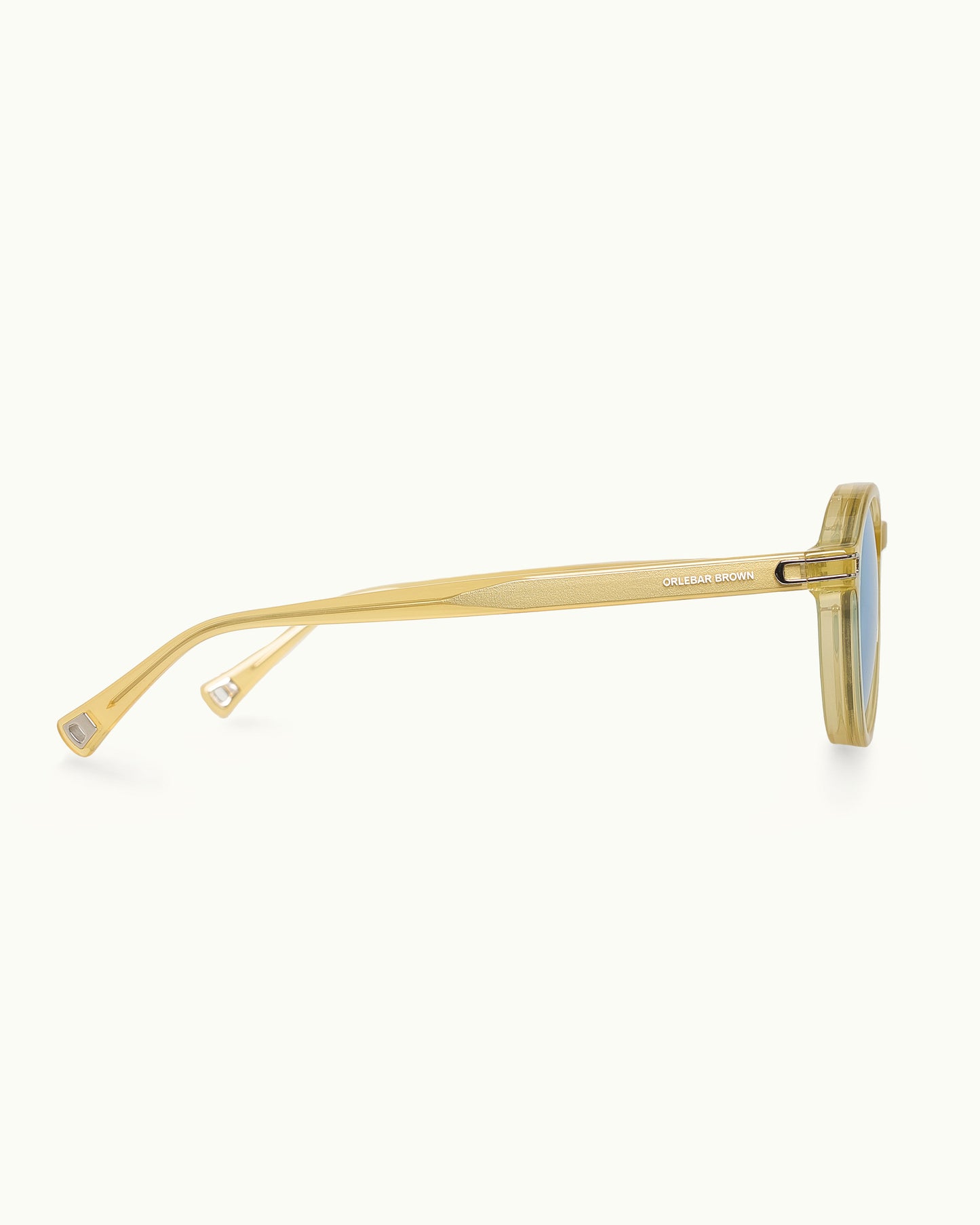 Gold-framed sunglasses on a white background