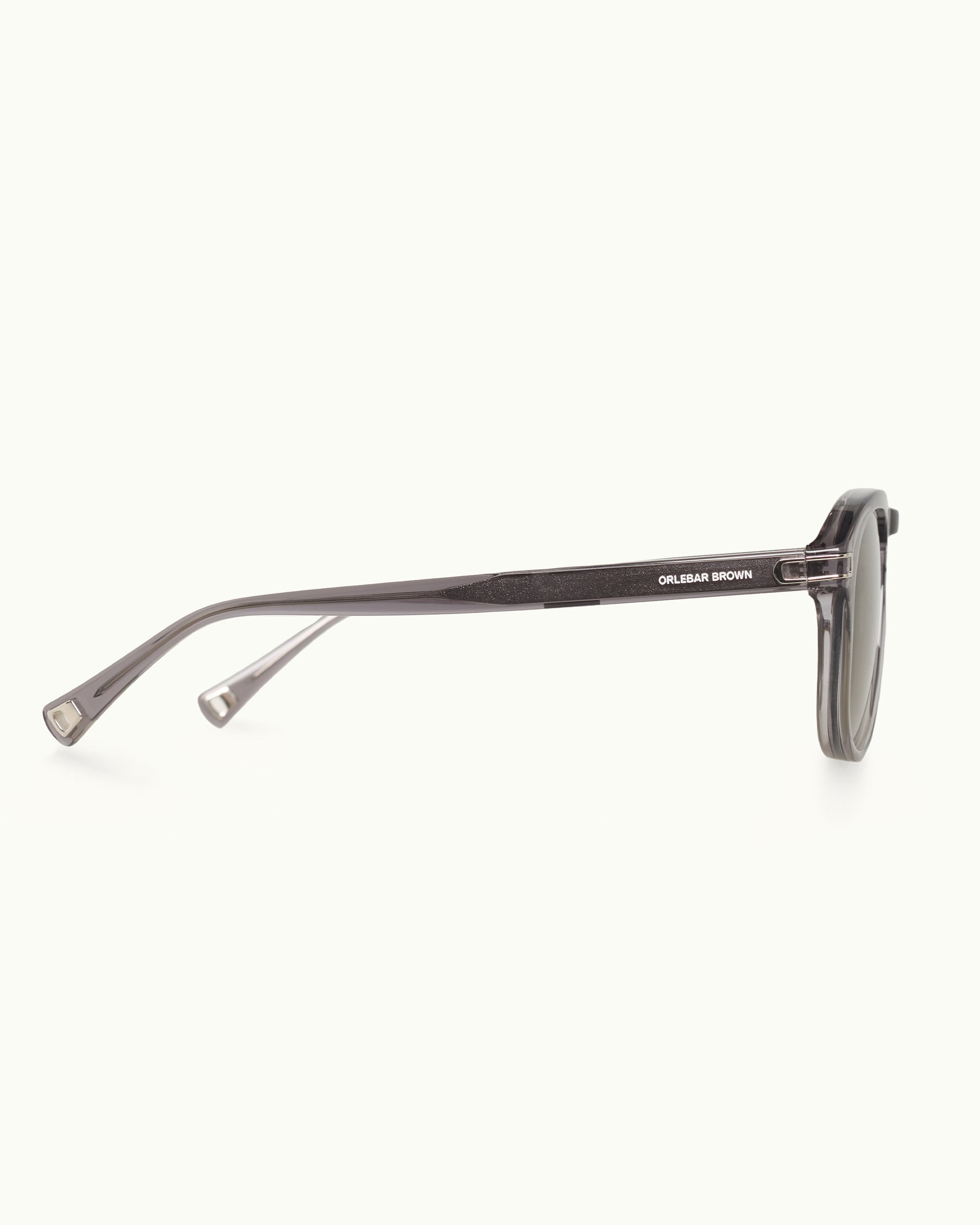 Sunglasses with a brand logo on a white background