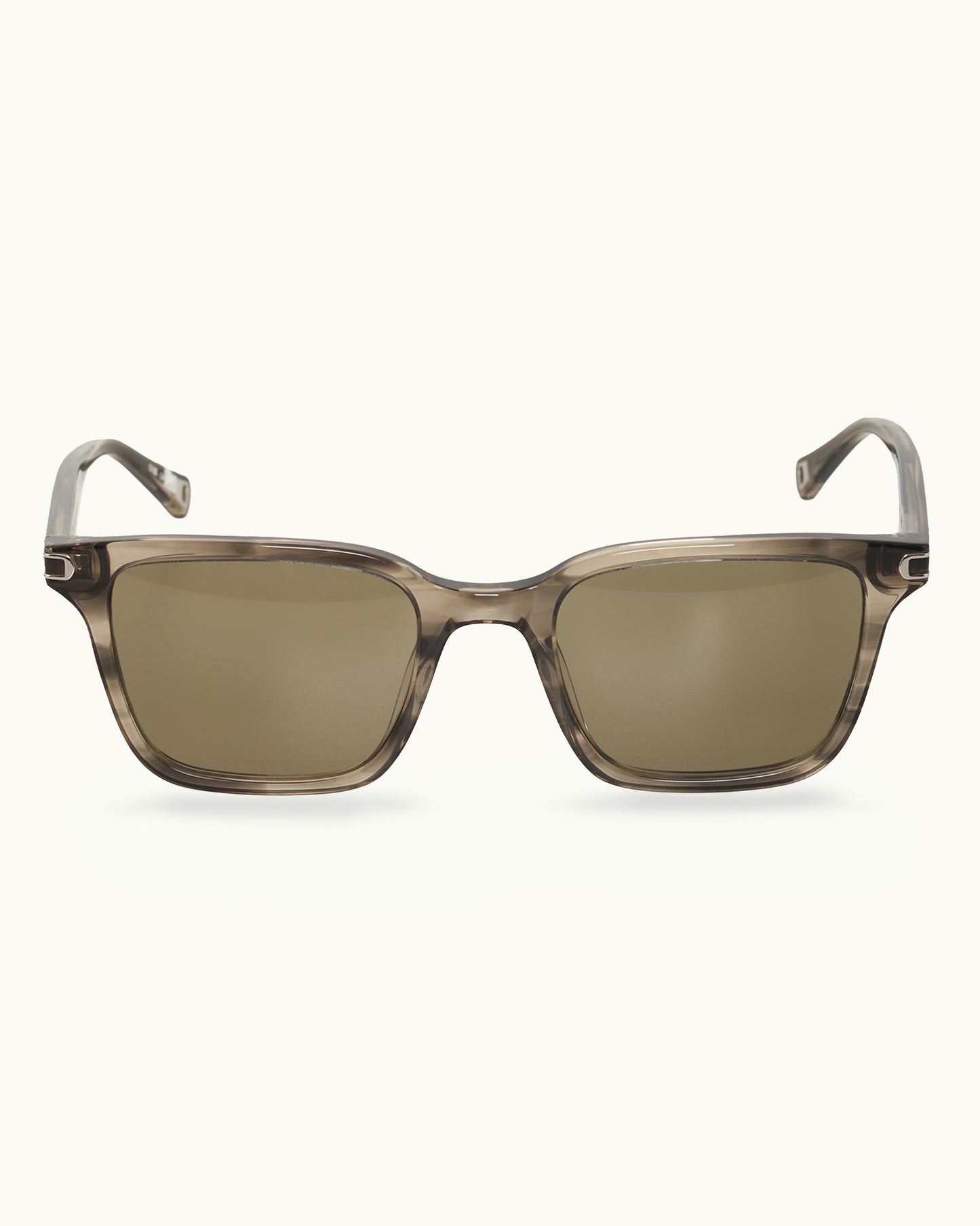 Sunglasses with a brown gradient lens on a white background