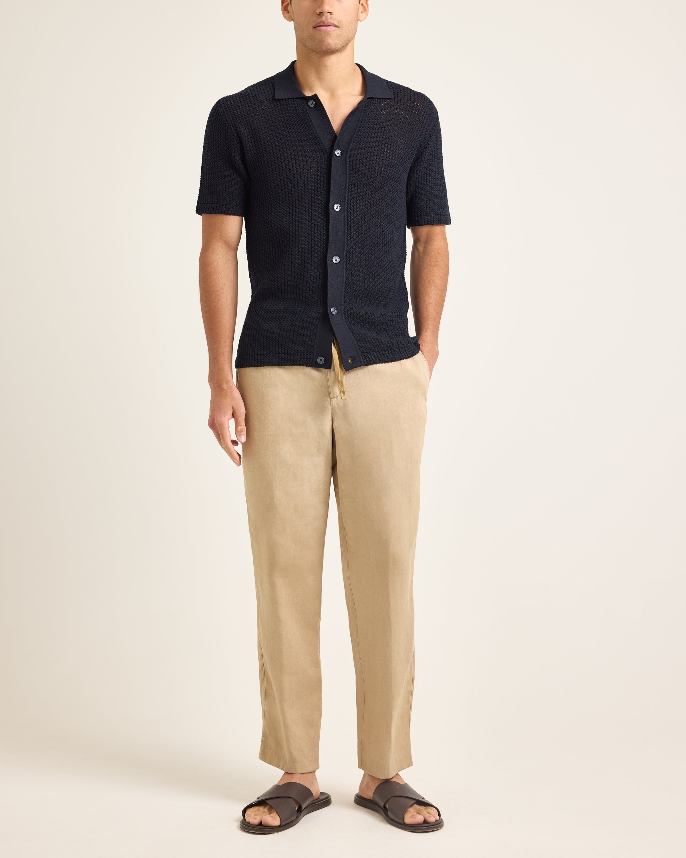 Blue Crochet Polo Shirt | Light Tailored Style – ORLEBAR BROWN
