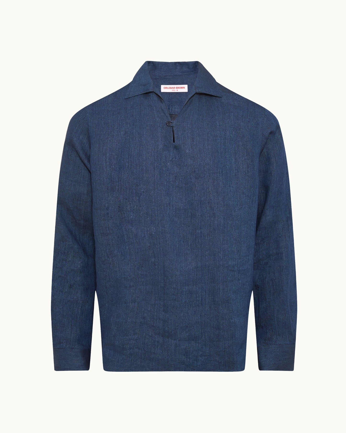 Blue shirt with a collar on a white background