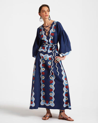 Viviana Dress - Viviana Dress Whitsun Placée Blue Keylook Front