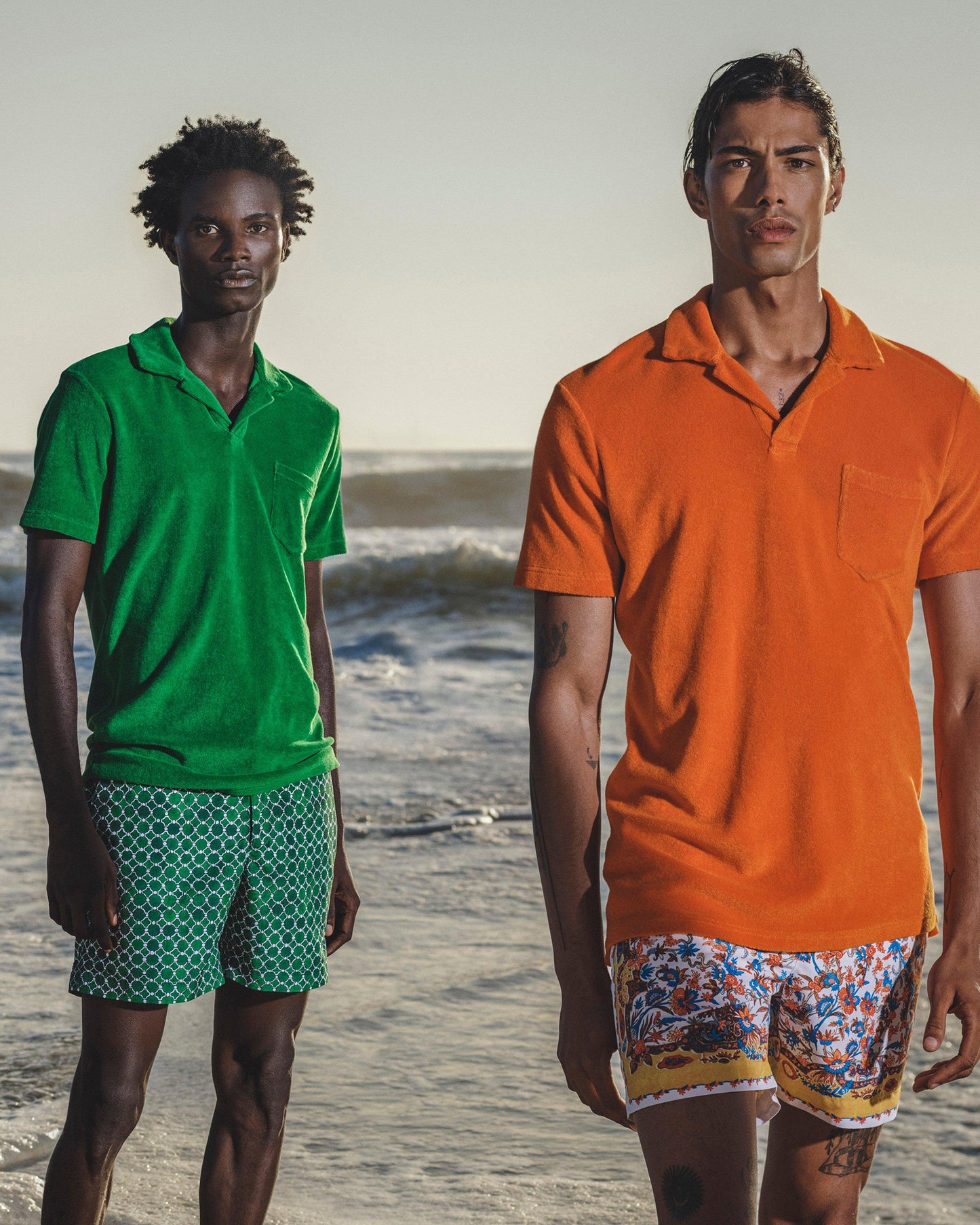 Terry Towelling - Mens Tiger Lily Tailored Fit Organic Cotton Towelling Resort Polo Shirt Campaign Image