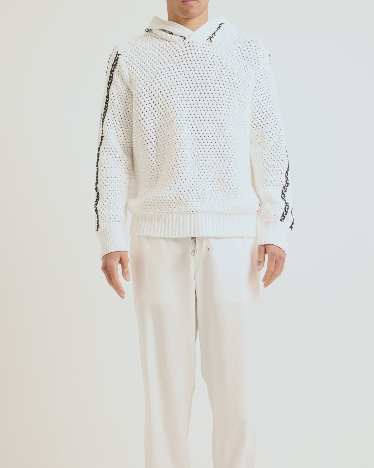 White & Night Iris Textured Knit | Mens Statement Jumper – ORLEBAR
