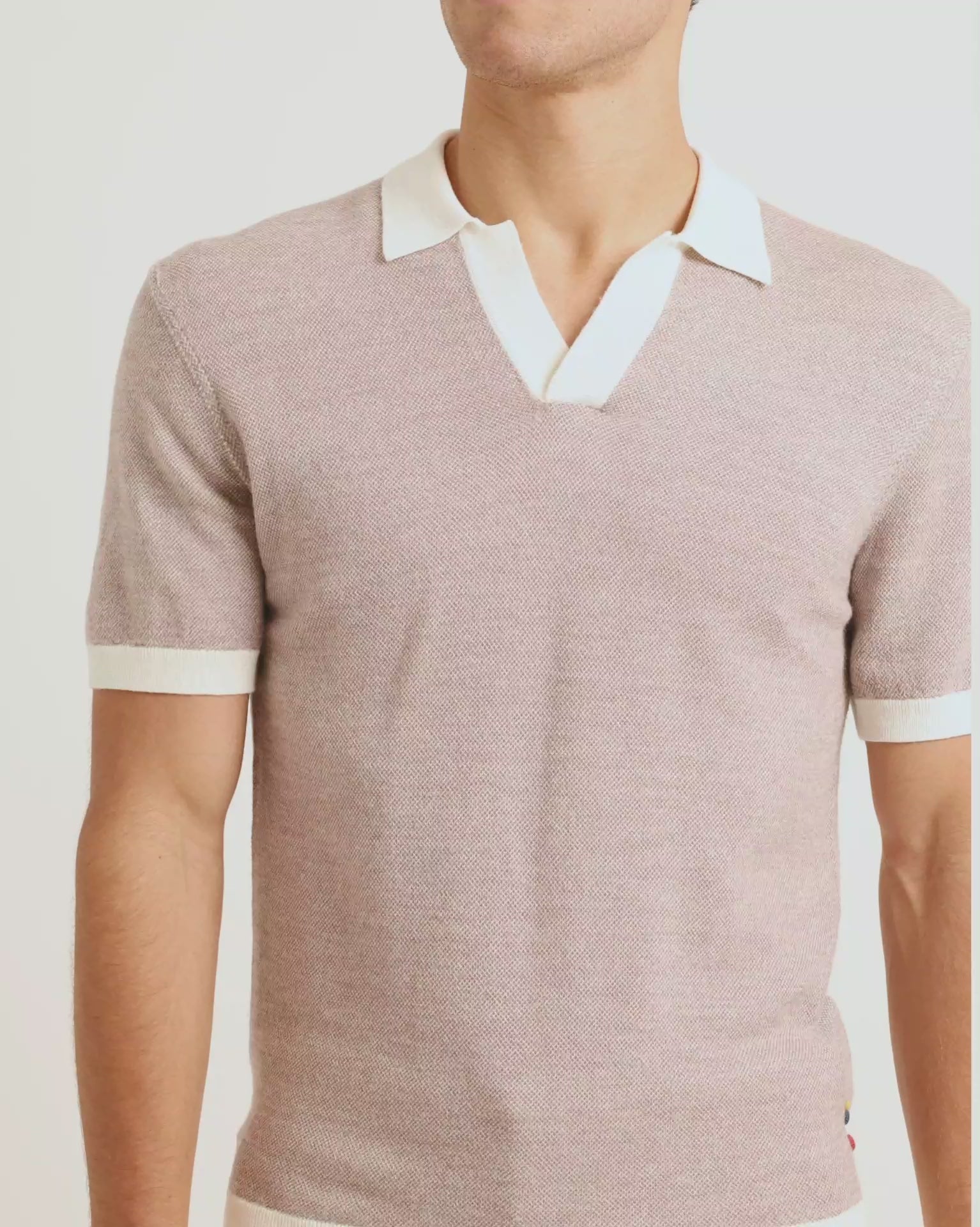 Brown Contrast Polo Shirt | Tailored Two-Tone Style – ORLEBAR BROWN